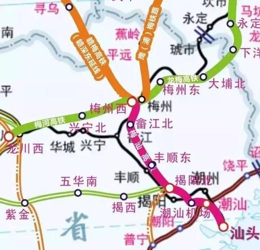 梅湛高铁线路图,梅湛高铁规划图